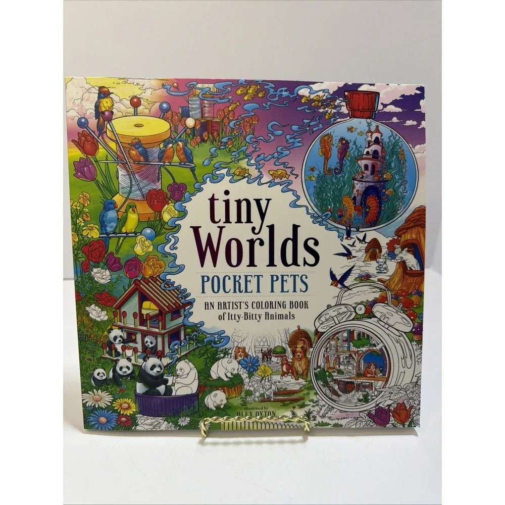 Tiny Worlds - Pocket Pets : An Artist's Coloring Book of Itty-bitty Animals, NEW